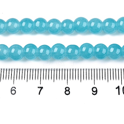 Baking Paint Imitation Jade Glass Round Bead Strands DGLA-Q021-6mm-07-1