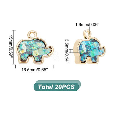 20Pcs Opaque Resin Imitation Shell Pendants RESI-AR0001-32-1