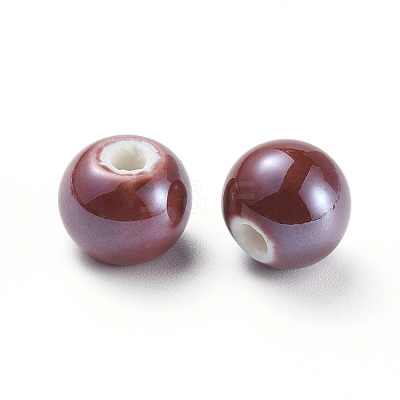 Glazed Porcelain Beads PORC-D001-10mm-25-1