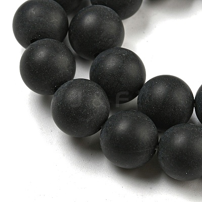 Dyed & Heated Natural Black Agate Beads Strands G-P088-14-10mm-1
