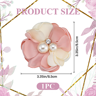 Cloth 3D Flower Brooch Pin JEWB-WH0022-92B-1