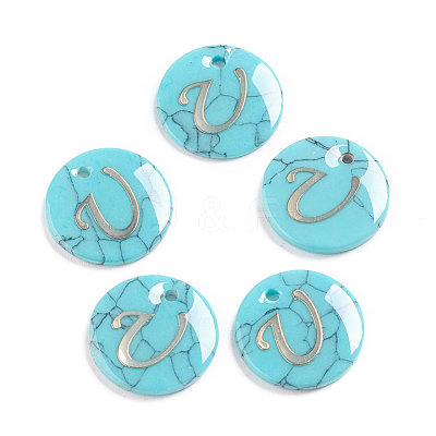 Synthetic Turquoise Charms G-L561-001U-1