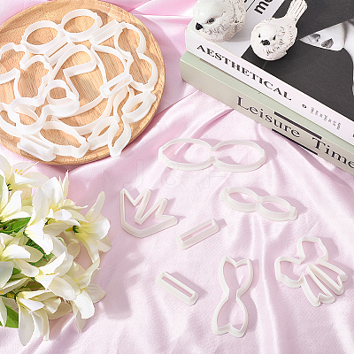 6 Sets 6 Styles Plastic Clay Pressed Molds AJEW-SC0004-09A-1