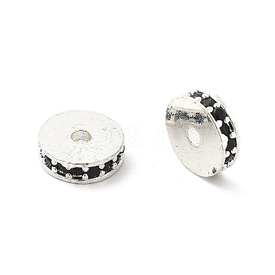 Brass Micro Pave Cubic Zirconia Beads KK-R216-15S-01-1