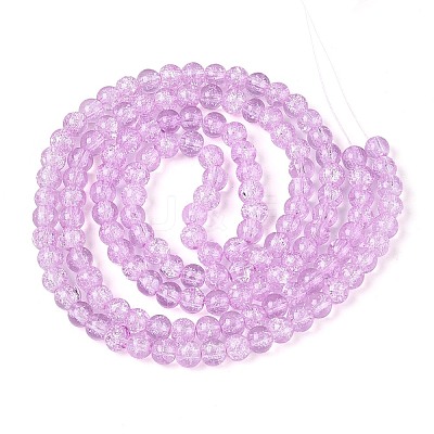 Plum Crackle Glass Round Beads Strands X-CCG-Q002-6mm-04-1