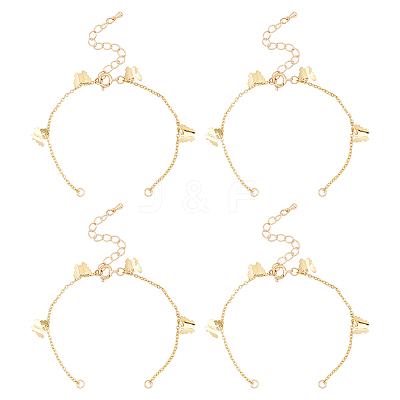 10Pcs Brass Curb Chains Bracelet Making AJEW-UN0001-19-1