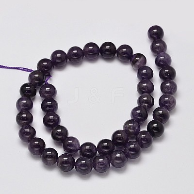 Natural Amethyst Round Bead Strands X-G-M304-18-10mm-1