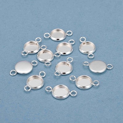 201 Stainless Steel Cabochon Connector Settings STAS-F191-15S-A-1