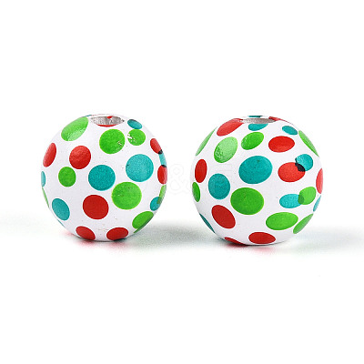Spray Painted Schima Wood Beads WOOD-T032-36D-1
