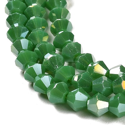 Opaque Solid Color Electroplate Glass Beads Strands EGLA-A039-P4mm-B08-1