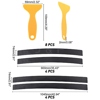 8 Sets 2 Style PVC Universal Car Door Edge Guard Door Sill Protector DIY-AR0004-42B-1