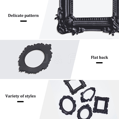 5Pcs 5 Styles Resin Embossed Photo Frames AJEW-FG0003-33-1