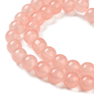 Baking Paint Imitation Jade Glass Round Bead Strands X-DGLA-Q021-8mm-03-1