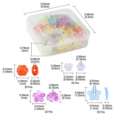 100Pcs 4 Styles Transparent Acrylic Beads TACR-FS0001-45-1