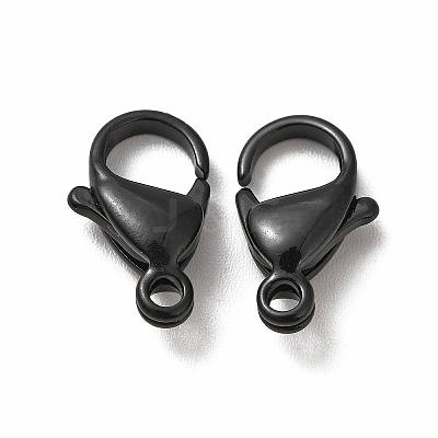 Spray Painted 304 Stainless Steel Lobster Claw Clasps STAS-R120-01F-02-1