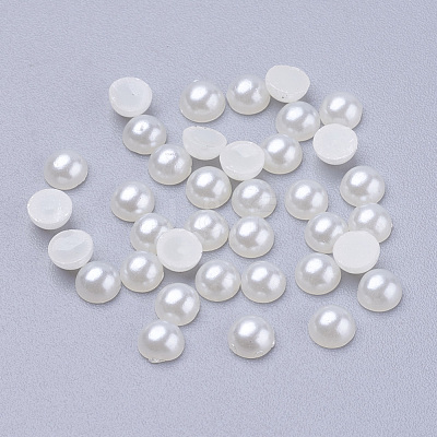 4MM Half Round Acrylic Cabochons Nail Art Gem Decorations X-OACR-H001-3-1