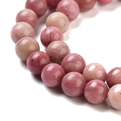 Round Natural Rhodonite Beads Strands X-GSR6mmC018-1