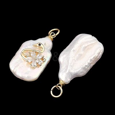 Natural Baroque Keshi Pearl Pendants PALLOY-JF06006-1