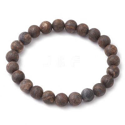 Natural Bronzite Round Beaded Stretch Bracelets for Women Men BJEW-JB11425-1