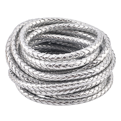 5M Braided Round PU Leather Jewelry Cord OCOR-GF0004-96B-04-1