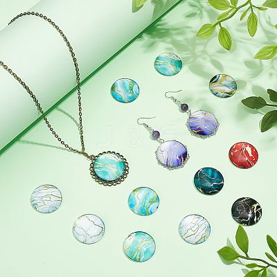 60Pcs 12 Colors Glass Cabochons GLAA-PH0004-62-1
