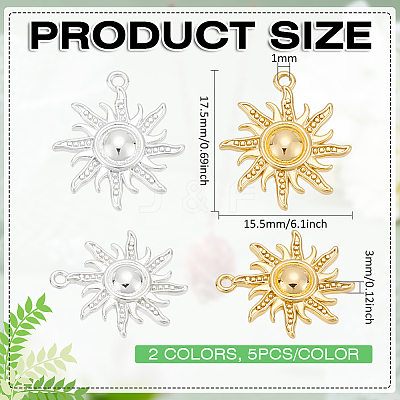 10Pcs 2 Colors Brass Pendants KK-BC0014-32-1
