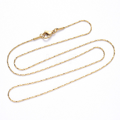 PVD Vacuum Plating 304 Stainless Steel Boston Link Chain Necklace NJEW-S420-006C-G-1