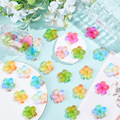 48Pcs 6 Colors Transparent Resin Cabochons RESI-SC0006-62-1