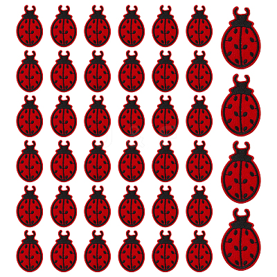 40Pcs Computerized Embroidery Polyester Iron on/Sew on Patches DIY-FG0010-36B-1