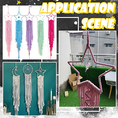 12Pcs 6 Styles Iron Ring for DIY Woven Net/Web with Feather IFIN-SP0001-49-1
