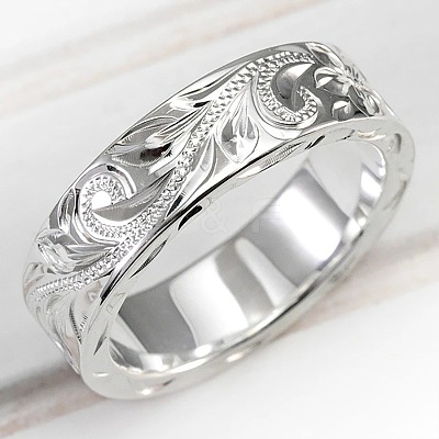 Sculptured Vine Pattern Brass Finger Rings for Women FS-WGD177A-01-1