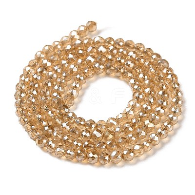 Transparent Electroplate Glass Beads Strands GLAA-H021-01B-PL01-1