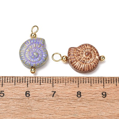 Baking Paint & Golden Metal Enlaced Glass Pendants GL-CBA010C-14G-1