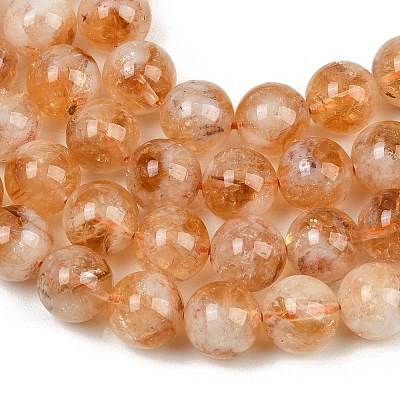 Heated Natural Citrine Beads Strands G-L657-B01-10mm-1
