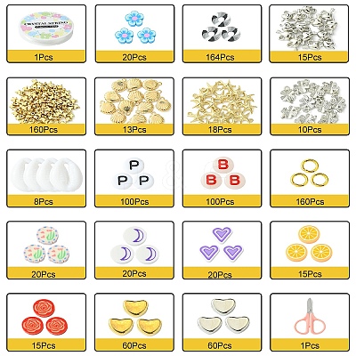 DIY Polymer Clay & Acrylic Beads Bracelets Making Kits DIY-YW0009-58-1