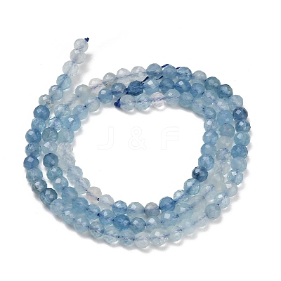 Gradient Color Natural Devil Blue Aquamarine Beads Strands G-NH0072-B01-4mm-1