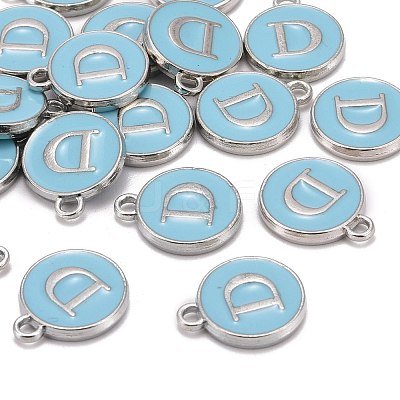 Platinum Plated Alloy Enamel Charms X-ENAM-S118-04D-P-1