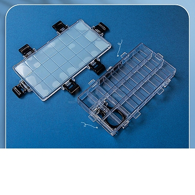 Rectangle Plastic Watercolor Paints Tins Box PW-WGBD751-01-1