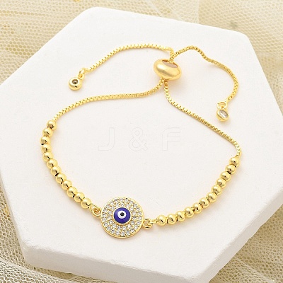 Brass Micro Pave Cubic Zirconia Slider Bracelets for Women BJEW-S158-08G-02-1