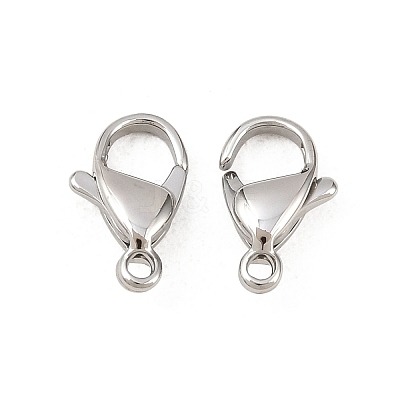 Tarnish Resistant 316 Surgical Stainless Steel Lobster Claw Clasps STAS-316-FL12A-1