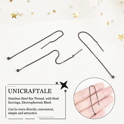 10Pcs 304 Stainless Steel Ear Thread EJEW-UN0002-02-1