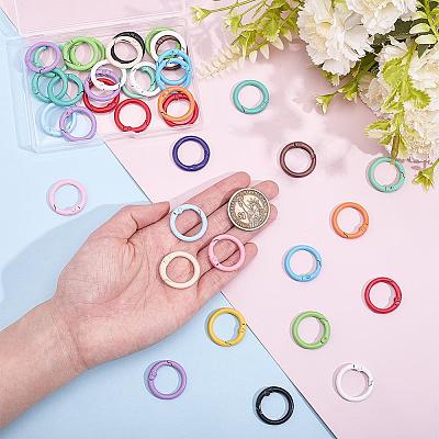 40Pcs Spray Painted Alloy Spring Gate Rings FIND-ME0004-10-1