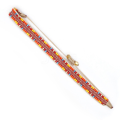 Adjustable Nylon Cord Braided Bead Bracelets BJEW-Z013-37-1