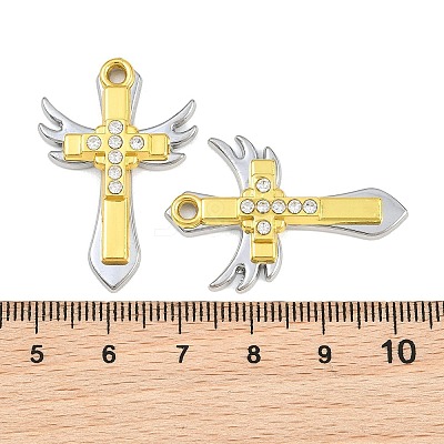 Alloy Rhinestone Pendants RB-CBA18BA-04G-1