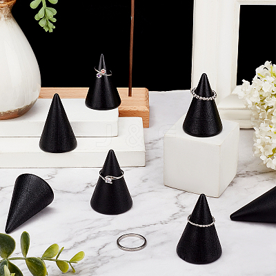 Wooden Finger Ring Display Stands RDIS-WH0001-20B-1