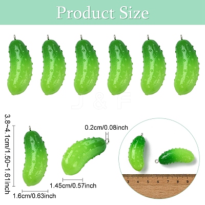 10Pcs Opaque Resin Vegetable Pendants RESI-YW0005-65-1
