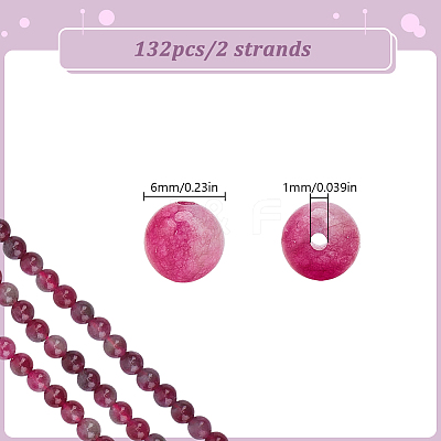 2 Strands Natural Jade Imitation Watermelon Tourmaline Beads Strands G-HY0002-03-1