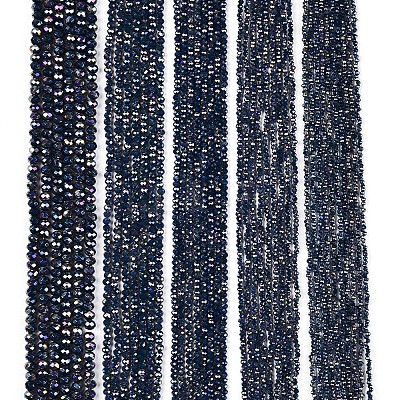Electroplate Glass Beads Strands EGLA-A044-P2mm-B16-1
