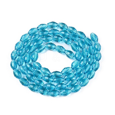 Transparent Glass Beads Strands EGLA-A037-T6x8mm-D03-1