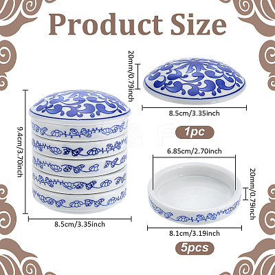 5Pcs Porcelain Brush Holder OFST-WH0816-009-1